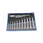 SP Tools 11Pcs Gear Drive ROE Spanner Set - 15 Degree Offset Metric Wrench Cr-V