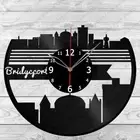 Vinyl Clock Bridgeport Skyline Record Wall Clock Home Art Decor Handmade 6123
