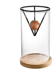 Nuytghr Avocado Tree Growing Kit, 3-Piece Wooden Base Starter Vase, 8.38inchx5.9inches, Glass Propagation Plant Pot for Growing Avocado Sprouts, Perfect for Women & Beginners