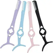 WRITWAA 4pcs Eyelash Extension Tweezers Professional Lash Clamp Applicator with Comb Multi Color Design for Precision Curling and Styling