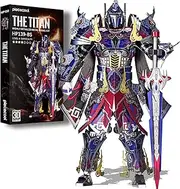 Piececool 3D Metal Puzzles Mecha Model Kits-The Titan Figure Model Building Blocks Kits for Adults, DIY Brain Teaser 3D Puzzle for Men Teen Students Hobbies Fidget Toys Gifts -157 Pcs