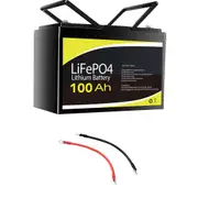Power Bolt 12V 100Ah Lithium Battery 6AWG Battery Cables 0.3M with Two M8 Lugs