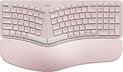 Nulea RT05B Wireless Ergonomic Keyboard, Split Keyboard with Cushioned Wrist Rest, Bluetooth and USB Connectivity, USB-C Rechargeable Pink Grey