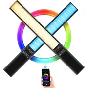 Handheld Rgb Led Video Light With App Control - Black
