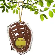 Softball Ornaments for Christmas Tree,2D Acrylic Unique Softball Ornament for Christmas Tree | Sports Fan Softball Player Decoration, Christmas Tree Ornament for Window Wall