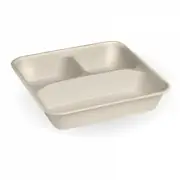 3 Compartment Bio Asian Takeaway Box (560/240/240ml) - NATURAL 300 pcs