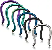 [BodyJewelryOnline] Titanium Plated Over Surgical Steel Septum Retainer (10 Guage - Plain/Silver Color)