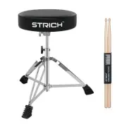 STRICH Drum Stool Set, Padded Seat Height Adjustable Drum Throne with 5A Drum...
