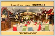 c1940s Linen Greetings California Los Angeles Lucca Restaurant Postcard
