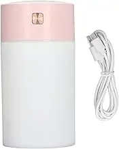 300ml Small Cool Mist Humidifier Portable Desktop Mini Humidifier with Colorful Light for Car House Office Travel (Pink)