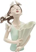 L & P Home & Gifts Figurine, Papillon Chic Vase Green 32cm, One Size