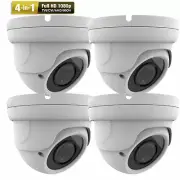 5MP 4K WDR 3DNR 4-n-1 Smart-IR AHD/TVI Security Camera 2.8~12mm Zoom Lens 4pcs