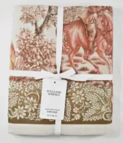 Williams Sonoma TRADITIONAL HORSES 100% Linen Tablecloth 70x108 NEW w Tag