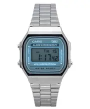 Casio Vintage Digital Alarm Chronograph Illuminator Light A168WA-3A Mens Watch