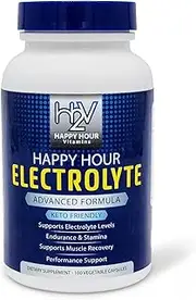 Electrolyte Pills- Helping w/Dehydration, Muscle cramping, Performance & Rapid Recovery. Vegetarian Capsules with Magnesium, Potassium, Sodium & Calcium Supplement by Happy Hour Vitamins