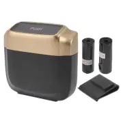 Car Trash Can Hanging Car Door Plastic Trash Bin Gold Tone 1 Set