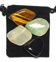 MANIFESTATION (Law of Attraction) Tumbled Crystal Healing Set = 4 Stones & Pouch
