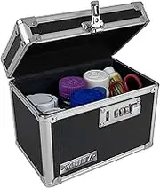 Vaultz Medicine Lock Box w/Combination Lock - 5 x 7 x 5" Cabinet Safe, Black