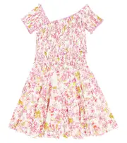 [Poupette St Barth Kids] Poupette St Barth Kids Soledad floral tiered dress Y 6 pink