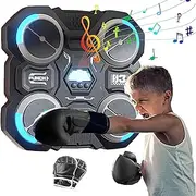 Music Boxing Machine, Wall Mounted Smart Bluetooth Music Boxing Trainer with Boxing Gloves,Rechargeable Boxing Target for Home, Indoor Gym Electronic Punching Equipment