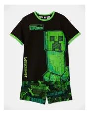Minecraft Acid Sketch Pyjama Set in Black