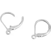 2 Lever Back Earrings Sterling Silver Earwire Parts 11.5mm x 16mm