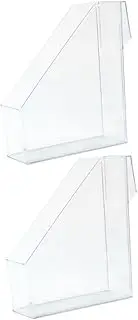 ROMISBABA 1 Set 2Pcs Transparent Desktop File Storage Box Simple Office File Racks for Organizing Books Documents Notepads for Home Office Library Study