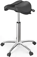 Saddle Stool Rolling Stool Dentist Chair Swivel Stool, Medical Dental Stool Height Adjustable for Hospital Laboratory Salon Office Home(B)