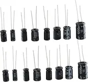 OKUMEYR 500Pcs Electrolytic Capacitor Assortment Kit Values From Black Plastic Box Easy to Identify Capacitor Values for Electrical Projects