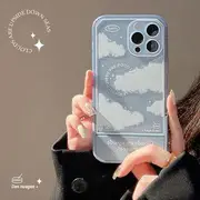 Cloud Stand Phone Case - 16 Pro Max / 16 Pro / 16 Plus / 16 / 15 Pro Max / 15 Pro / 15 Plus / 15 / 14 Pro Max / 14 Pro / 14 Plus / 14 / 13 Pro Max / 13 Pro / 13 / 13 Mini Blue - iPhone 13 Pro