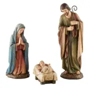 Outdoor Nativity Set 16 inch Indoor Resin Color Jesus Mary Joseph