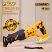 INGCO 20V Cordless Reciprocating Saw Lithium Wood Metal PVC Cutting W/t 2 Blades