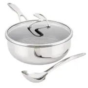 Circulon Stainless Steel Chef Pan Silver Cookware Set Heavy Duty w/ Lid 3-Piece