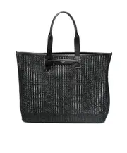Dolce Gabbana Logo Printed Mesh Shopper Bag One size Black