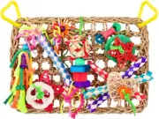 KATUMO Bird Toys, Large-Sized Parrot Foraging Wall Grass Mat Conure Chewing Hang