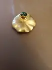 VTG Estee Lauder Perfume Compact Trinket Box Frog on Lily Pad Matte Gold Tone