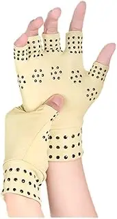 Changer Arthritis Gloves Compression Gloves Fingerless Gloves Magnetic Anti-Arthritis Therapeutic Therapy Fingerless Gloves Relief Hand Pain Relief Heal Joints Relief (Nude)