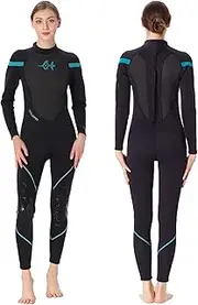 GoldFin Shorty Wetsuit Women Men, 3mm Neoprene Thermal Swimsuit Back Zip for Scuba Diving Surfing Snorkeling Swimming, DW004