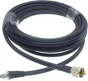 LMR400 Cable PL259 UHF Male to UHF Male PL259 Male Adapter 50-7 Tail Fiber Jumper Antenna Extension Cable Coaxial Connector(UHF M to SMA M,10M)