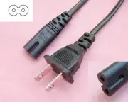 1pcs 2 Prong Figure 8 AC Power Cord Cable US Plug for PS3 Slim Laptop Adapter