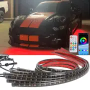 6PCS Dreamcolor LED Underglow Light Kit Strip Neon Turn Signal For Ford Mustang