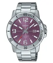 Casio Stainless Steel Purple Dial Quartz MTP-VD01D-6BV 50M Analog Mens Watch