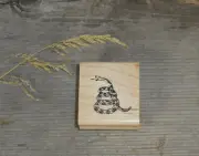Rattlesnake Mounted Rubber Stamp, Don't Tread on Me Snake #29