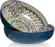 Qlans Serving Bowls 10.2inch 75 Oz Fruit Bowls Salad Bowls, Pasta Bowl Set of 2, Serving Dishes for Entertaining, Vibrant Color Large Bowls for Party,Microwave & Dishwasher Safe