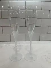 VTG~NEW OLD STOCK~Amaryllis Satin By Colony Set Of 2 Fluted Champagne-FLAWLESS