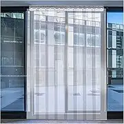 Transparent Door Curtain Plastic Vinyl Strip Door Curtain Clear PVC Curtain PVC Strip Curtain Suitable for Shopping Mall Halls and Easy to Install(1.3 mm,1.35x2.1m)