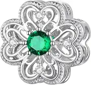 [Qings] Four leaf Grass Beads S925 Women's Charm Beads Pendant Suitable for Bracelets and Necklaces, Cubic Zirconia, Cubic Zirconia