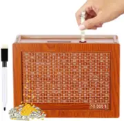 Cash Vault Wooden Savings Box, 10000 Savings Challenge Box Wooden Cash Saver Mon