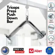 Triceps Press Push Down Bar Home Gym Weight Bench Fitness Attachment Curl Bar