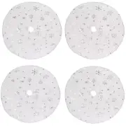 4 Pieces Christmas Tree Skirt Decoration 15" Mini Xmas White Tree Skirt Decor...